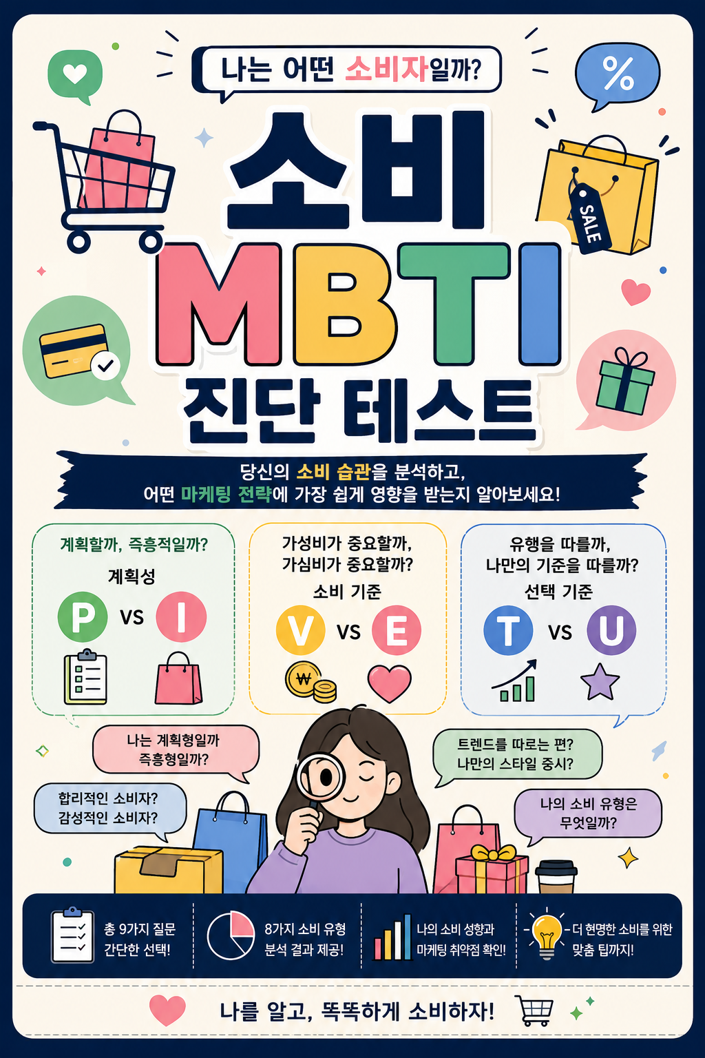 소비 MBTI 진단 테스트 | 너만의 우주, 심리테스트 플랫폼 푸망